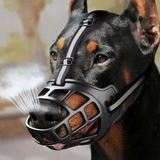 Adjustable Dog Muzzle Silicone Breathable Strong Basket Dogs Mouth Muzzles USA