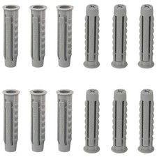 12PCS Plastic Anchor Bolts 0.3x2 inches Nylon Screw Expansion Plug for Concrete