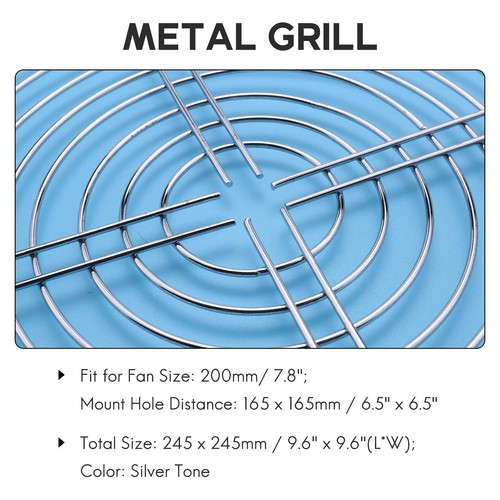Metal PC Computer Case Fan Grill finger Guard 200mm E3C77954 - Afbeelding 10 van 10