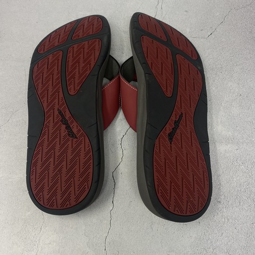 LIKNU Eddie Bauer Men's Break Point Flip Flop Thong Sandals Sz 13 M Gray Maroon - Picture 7 of 10