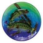 Rivers Edge Products 15" Glass Tray, Hand-Painted Serving Platter With Display