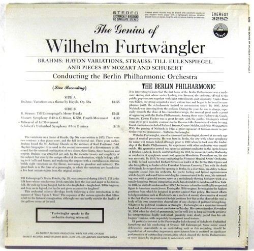 SEALED EVEREST Genius of WILHELM FURTWANGLER Brahms R. Strauss SDBR-3252 - Picture 2 of 2