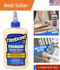 II Wood Glue, 8 Oz - Solvent Free, Excellent Sandability for Fine Finish