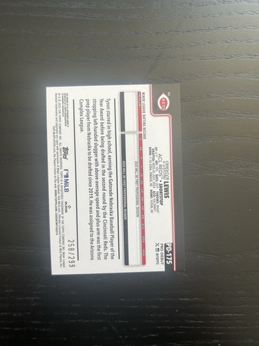 Lámina púrpura Topps Pro debut Tyson Lewis 2025/299 automático - Imagen 2 de 2