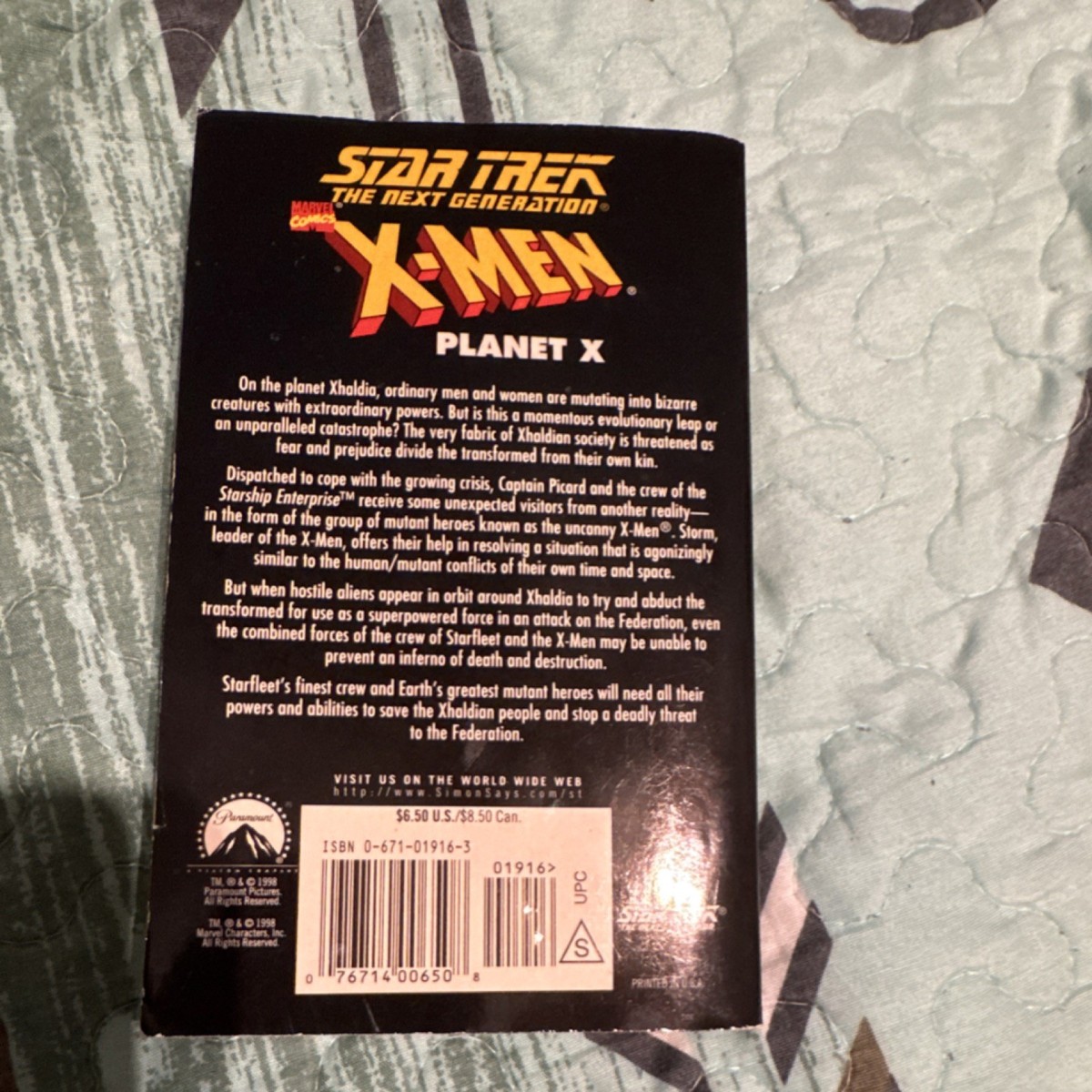 Star Trek X-Men Planet X by Michael Jan Friedman Paperback
