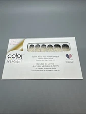 Color Street Nail Polish Strips Ring It in Black Gold Glitter Retired FREE SHIP