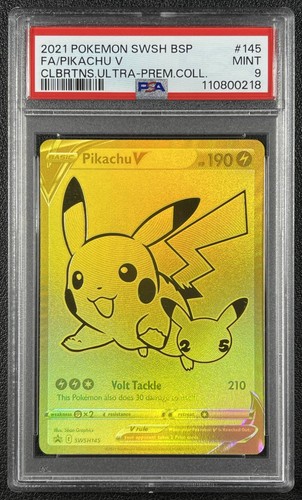 FA Pikachu V PSA 9 2021 Pokemon SWSH BSP #145 Celebrations Ultra Premium Coll 18