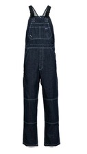 Lapco FR Bib Overalls Mens Large TALL Denim Flame Resistant Workwear CAT 2