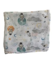 Aden Anais Swaddle Baby Blanket Space Astronauts Moon Cotton Muslin 38" x 40"