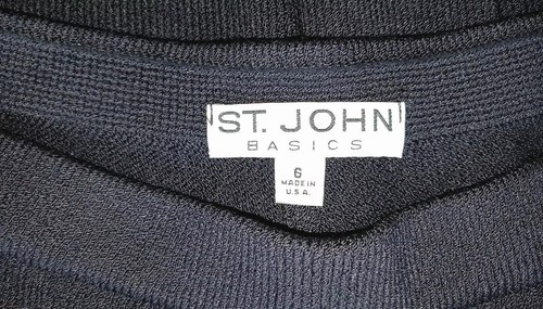 St John Basics Marie Gray Pants Sz 6 Black Santana Knit Dress Casual Evening S - Picture 6 of 6