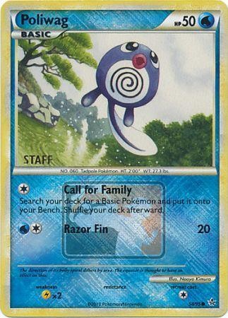 Poliwag - 58/95 - Pokemon Unleashed Reverse League STAFF Promo Holo Card NM