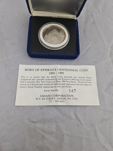 JADAM INC 1991 EPHRATA CLOISTER 1oz SILBER KUNSTMEDAILLE, .999 SILBER! - Bild 5 von 6