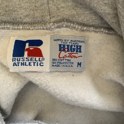 Russell Athletic High Cotton Henley Pullover Gray Hoodie Y2K Gray Medium USA - Picture 12 of 12