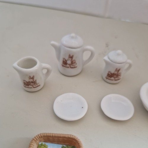 Sylvanian Families Ceramic part Tea Set with basket pictures mirror - Picture 2 of 8