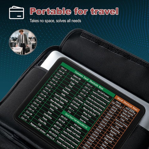 Compact Office Desk Mat with Excel Shortcuts - Ideal Employee Gift (11.8x9.8 in) - Afbeelding 7 van 10