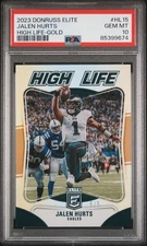 5/5 Jalen Hurts 2023 Panini Donruss Elite GOLD High Life #HL-15 PSA 10 Gem Mint