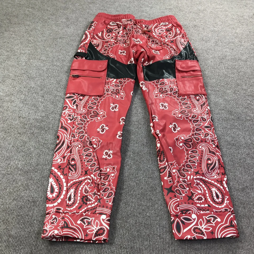 Брюки Guapi мужские 34 красные бандана пейсли карго ограниченный выпуск уличная одежда редкие - Изображение 2 из 4