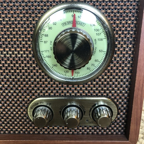 FM AM Radio Retro Holzradio mit Bluetooth Play Mp3 und Antenne eingebauter Lautsprecher - Bild 3 von 11
