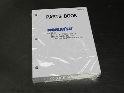 Komatsu PC200-8N1 SAA6D107E-1B-U1 Engine Hydraulic Excavator Parts Manual Book