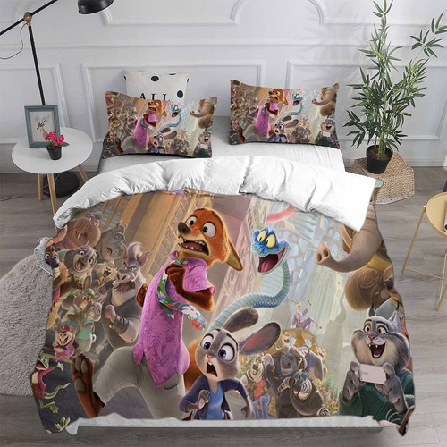 Cosplay Zootopia 2 Animals 3D Duvet Cover Bedding Set Pillowcase Quilt Single - Picture 13 of 36