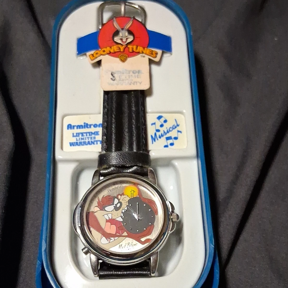 1994 Armitron Looney Tunes Taz Double Sided Graphic Wristwatch WORKS Armitron Taz Watch In Collectible Looney Tunes Items for  main image 2