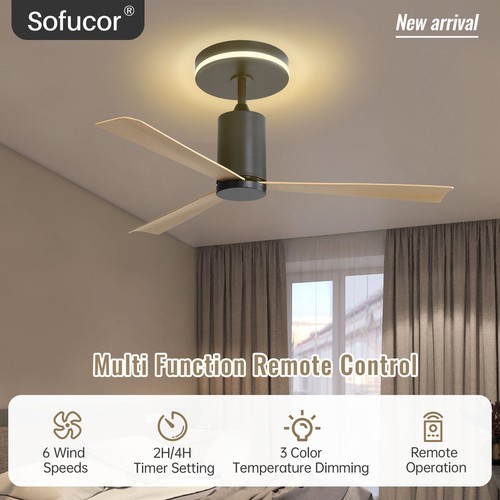 Ventilador de Techo 132/58cm Con Luz Y Sin Luz Con 6 Velocidades Tranquilo - Imagen 24 de 39