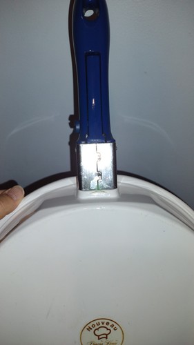 Nouveau Princess House Frankreich Kochgeschirr 10 1/2" Pfanne mit gewölbtem Deckel, blauer Griff - Bild 5 von 10