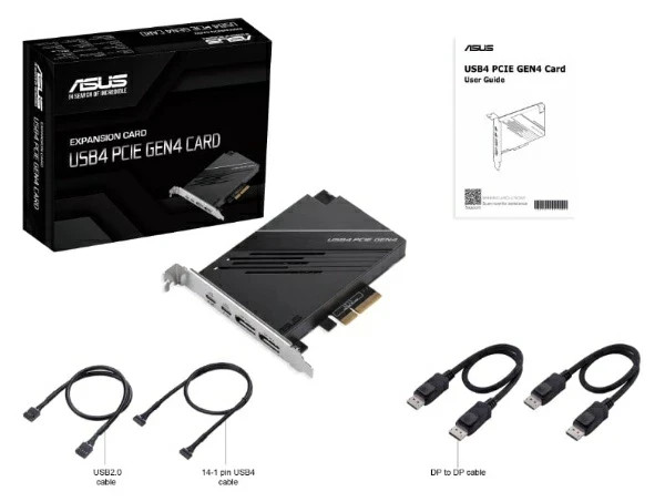 ASUS USB4 PCIe Gen4 Expansion Card USB-C ×2 DisplayPort 1.4