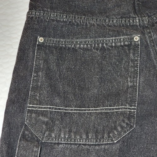 SouthPole Black Denim Shorts Jorts 34 Waist Baggy Y2K Hip-Hop Vintage - Picture 5 of 14