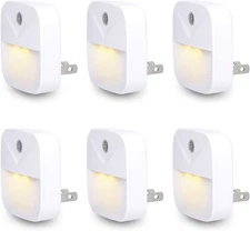 Uigos LED Night Light, Warm White Nightlight, Dusk-to-Dawn Sensor, 