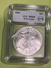 1996 Key date Silver Eagle Dollar MS69 ICG Certified Lowest Mintage In Bu Series