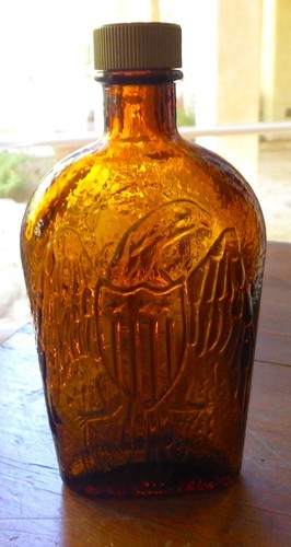 Botella de loción estampida Sears Roebuck 1886 - vidrio ámbar, 6" de alto, años 70 - Imagen 4 de 5