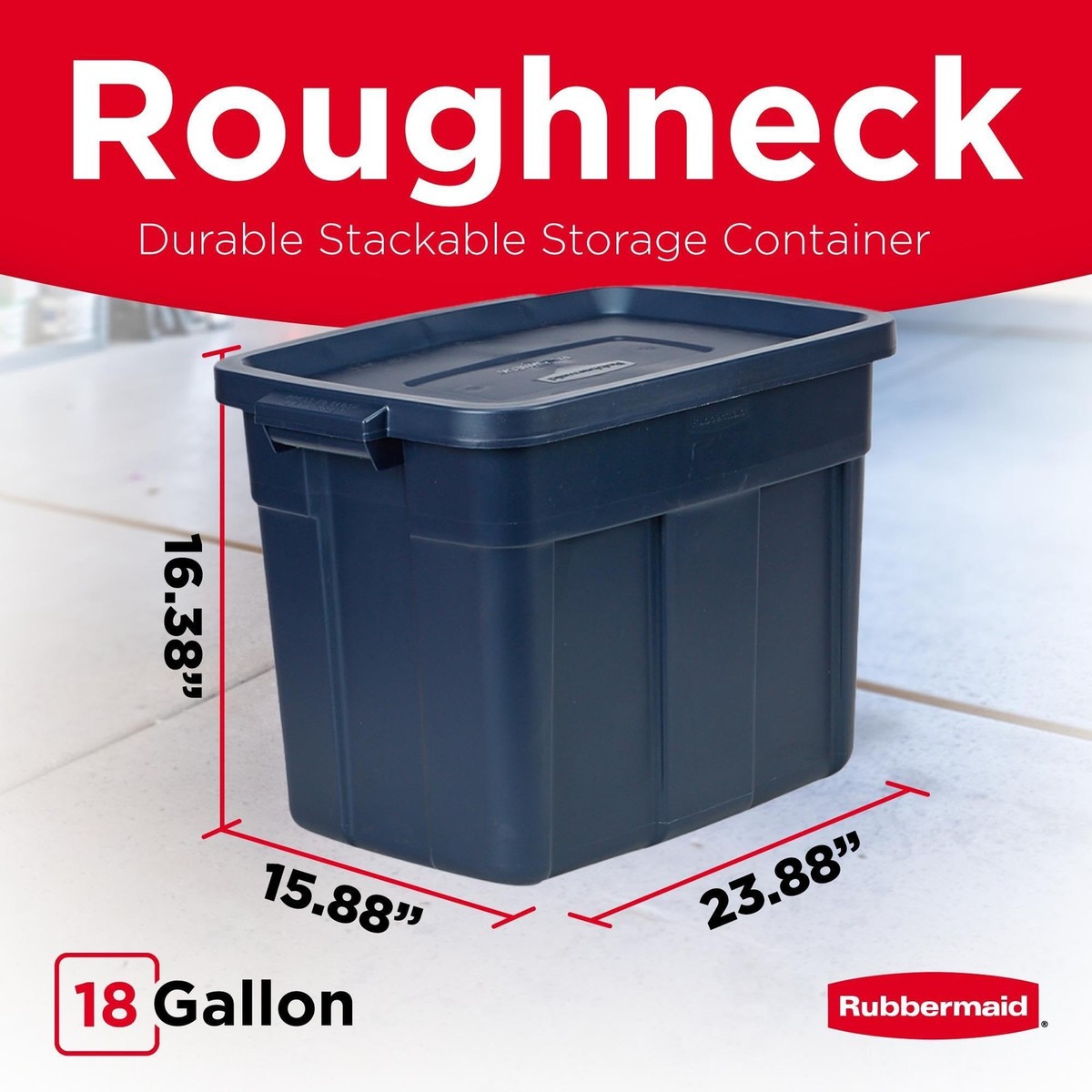 Rubbermaid Roughneck Tote 18 Gal, 6 18 Gal - 6 Pack, Dark Indigo
