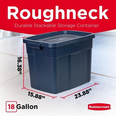 Rubbermaid Roughneck Tote 18 Gal, 6 18 Gal - 6 Pack, Dark Indigo