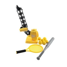 Auto Baseball Pitching Machine Outside Backyard Toys Set with Tennis Racket