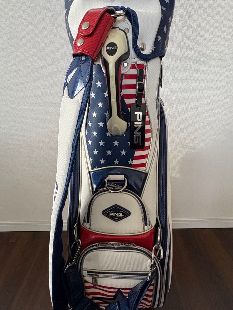 PING American Flag Design White cart bag golf carry caddy bag rare