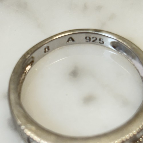 Sterling Silver 925 Baguette CZ Modernist Engagement And Wedding Ring Set Sz 8 - Picture 14 of 19