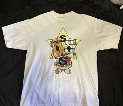 Sukamii GTA San Andreas Graphic Tee White Crew Neck Short Sleeve Men s XL