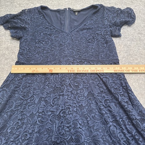 Torrid Dress 14 Navy Lace Midi Special Occasion Wedding Bridesmaid Formal - Picture 4 of 5
