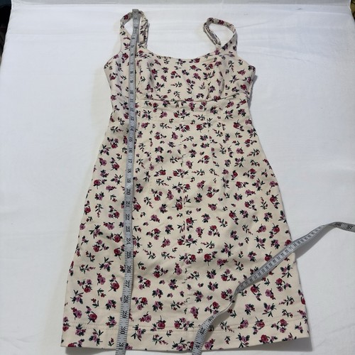 Vtg No Boundaries Womens Mini Dress Sz Sm Cream Floral Rose Cottagecore Y2K Boho - Picture 5 of 7