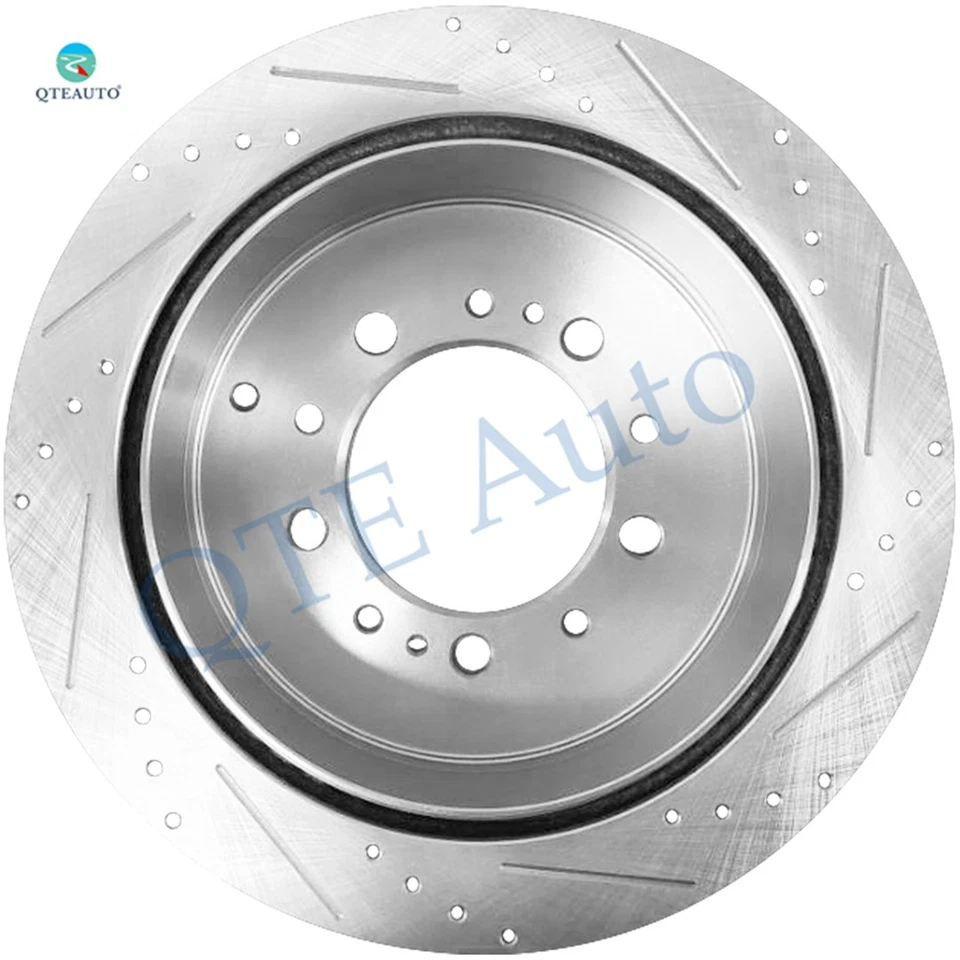 Rotores de freno de ranura perforados traseros de 345 mm para Toyota Land Cruiser 2008-2011 2013-2021 Foto 3 de 4