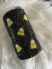 Candy Corn 12oz Glittered Rhinestone Stainless Steel Custom Tumbler Mug
