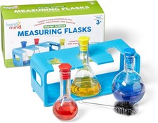 Hand2Mind Starter Science Measuring Flask Set - Plastic Beakers, Measuring Toys,