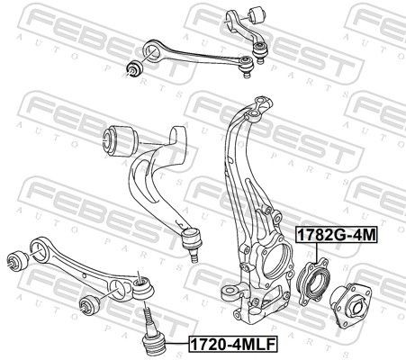 SUSPENSION BALL JOINT LOWER FRONT FEBEST 1720-4MLF V NEW OE REPLACEMENT - Picture 3 of 6