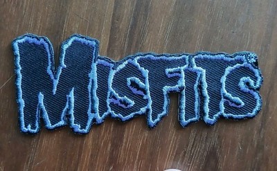 Misfits Logo Rock Band Embroidered Iron On Patch Purple Black Punk Vest Jacket