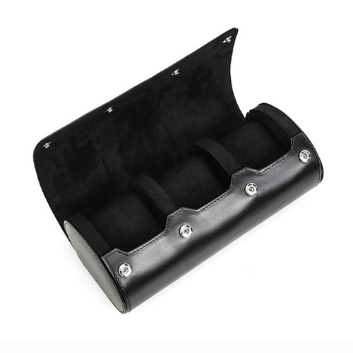Luxury Watch Roll Storage Box 3 Slots Genuine Leather Watch Travel Display Case - Picture 15 of 17
