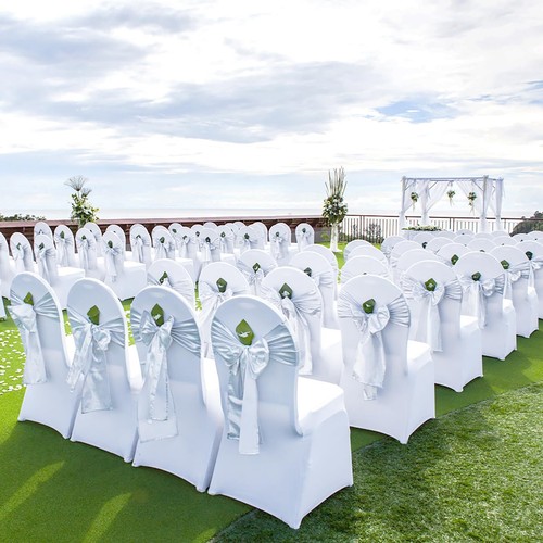 Chair Covers Folding Chairs Wholesale Polyester Spandex Chair Cover Stretch 12PC - Picture 8 of 9