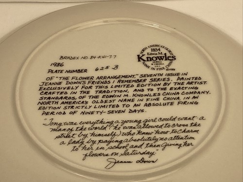 4 Knowles Collector Plates Jeanne Down's "Friends I Remember Series" NO Chips - Picture 7 of 10