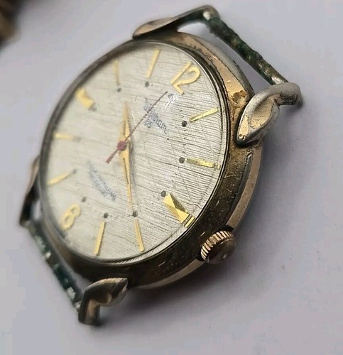 Vintage Waltham 65 J AUTOMATIC Watch Running For Repairs Linen Texture Dial - Picture 5 of 9