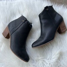 G.h. Bass & Co. Black Leather And Brown Heeled Ankle Booties